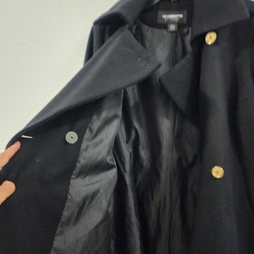 Liz Claiborne Outwear Elegant Black Coat for Womens Size L. - Picture 10 of 16